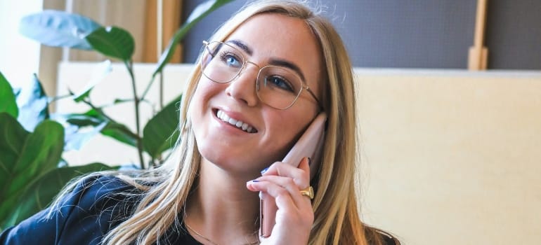 Picture of a person during a phone call