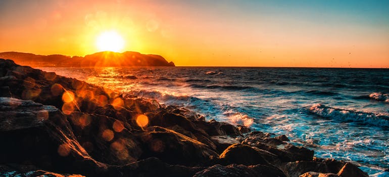 Water during sunset