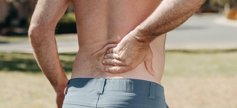 Picture of a person with back pain 