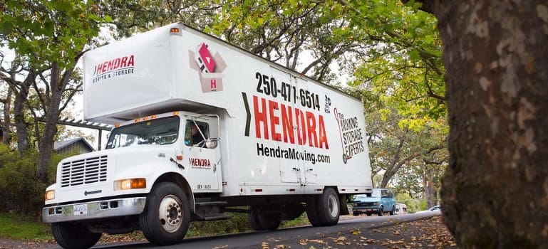 Hendra Moving and Storage truck on the road