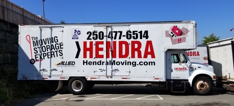 Hendra Moving and Storage truck in the parking lot