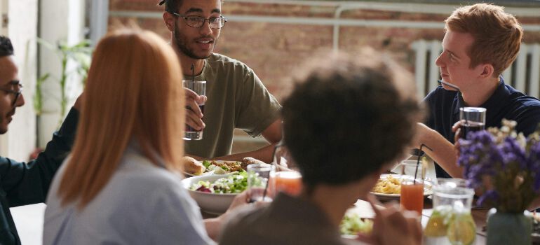 people having lunch
