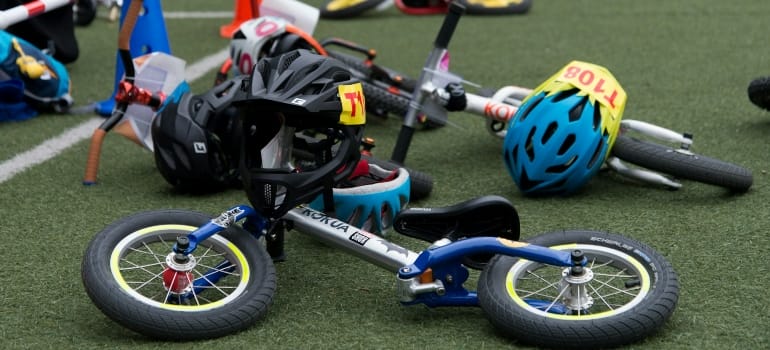 Picture of balance bikes used for enjoying activities for families in Metchosin