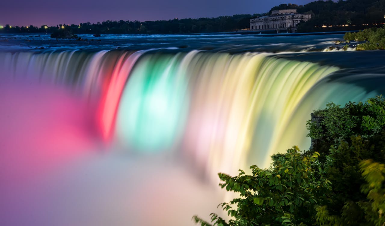 colourful Niagar waterfalls as one of the best summer locations in Canada