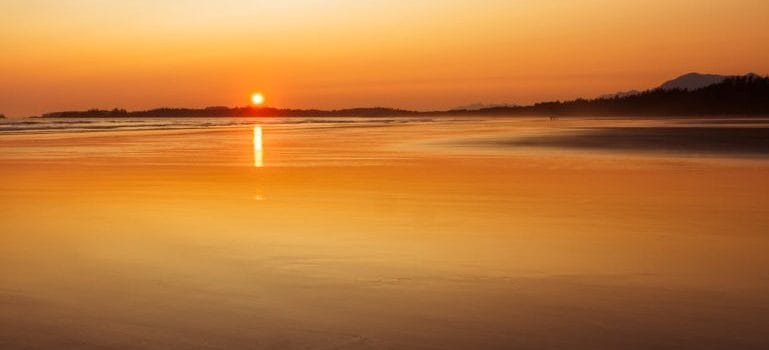 a sunset on the sea