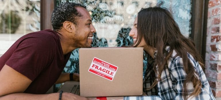 a couple moving