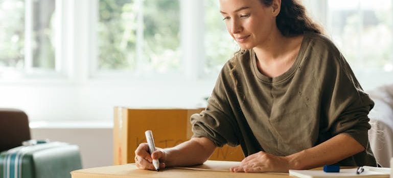woman preparing stuff for moving