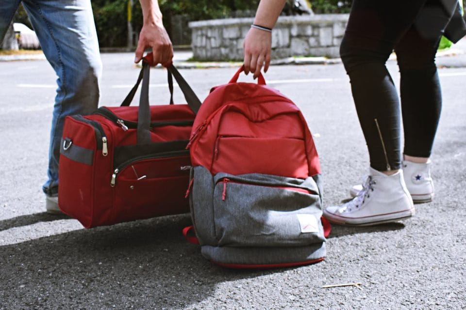people with bags