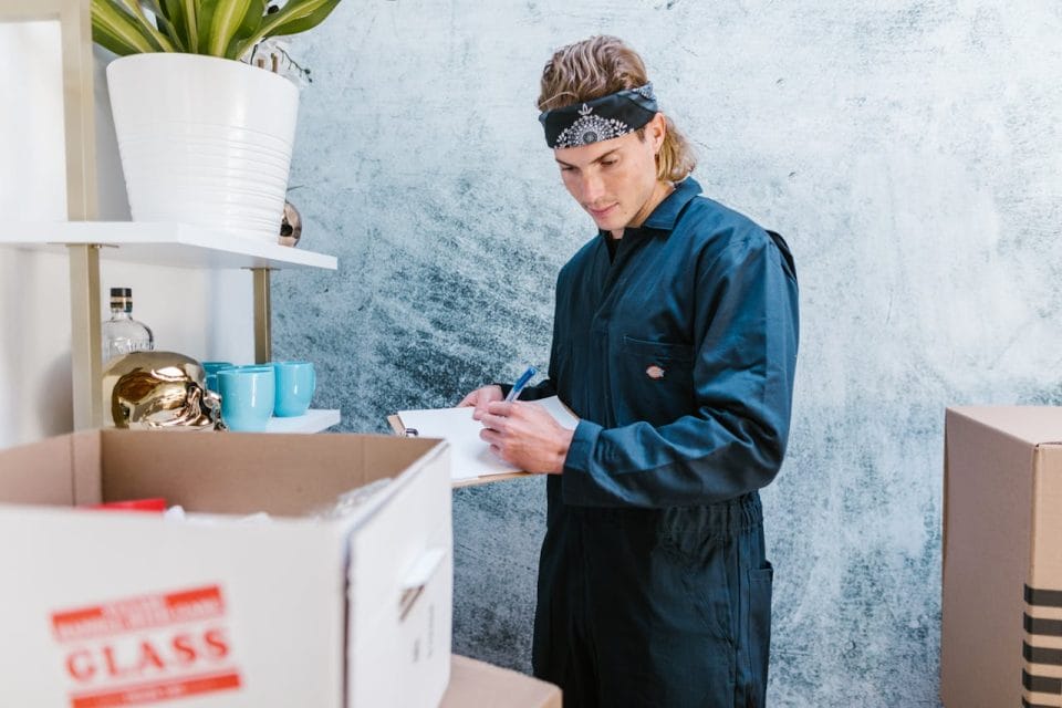 a man moving