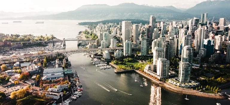 Aerial Shot of Big City with Tall Buildings