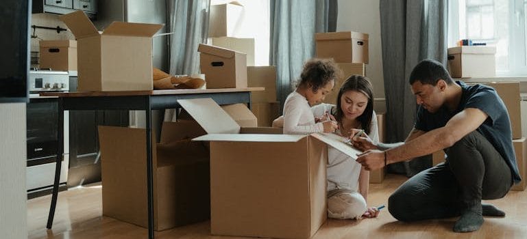 Family Unpacking After Moving