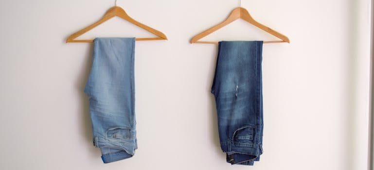 Two Hanged Blue Stonewash and Blue Jeans