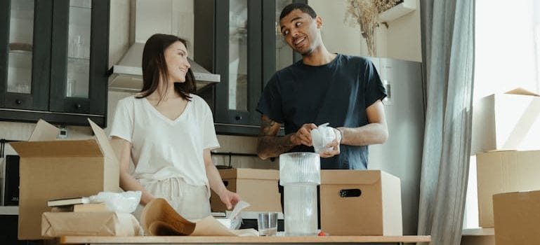 a couple unpacking