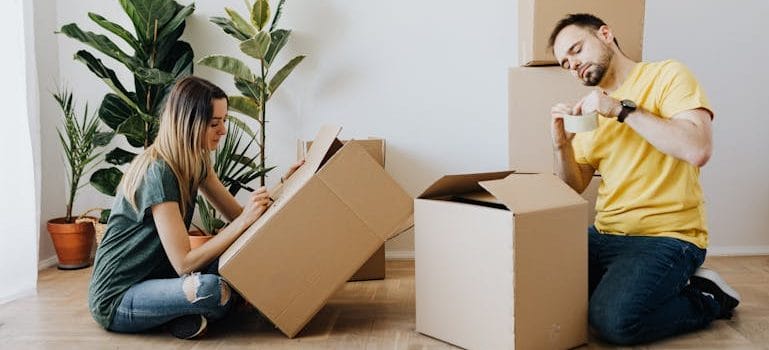 couple packing belongings