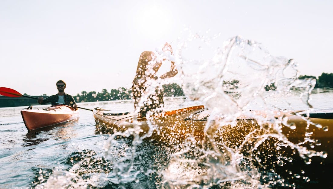 kayaking out on the water