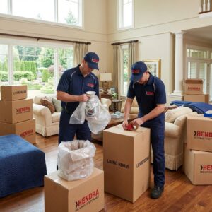 hendra movers packing during a full service move